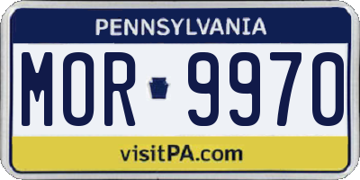 PA license plate MOR9970