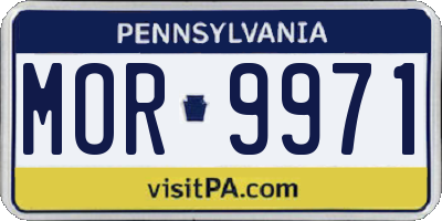 PA license plate MOR9971