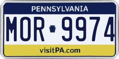 PA license plate MOR9974