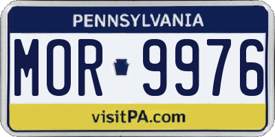 PA license plate MOR9976