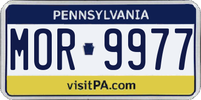 PA license plate MOR9977