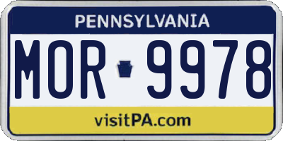 PA license plate MOR9978