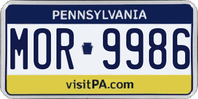PA license plate MOR9986
