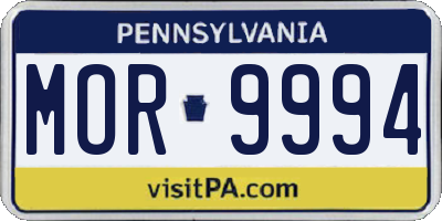 PA license plate MOR9994