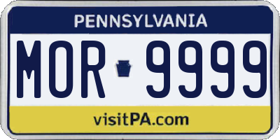 PA license plate MOR9999