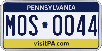 PA license plate MOS0044