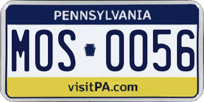 PA license plate MOS0056