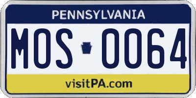 PA license plate MOS0064