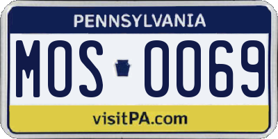 PA license plate MOS0069