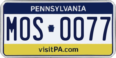 PA license plate MOS0077