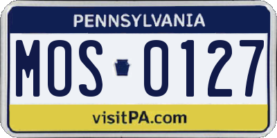 PA license plate MOS0127