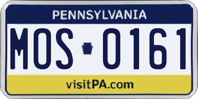 PA license plate MOS0161