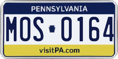 PA license plate MOS0164