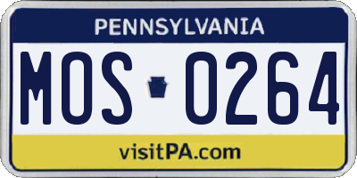 PA license plate MOS0264