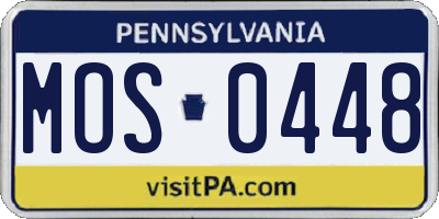 PA license plate MOS0448