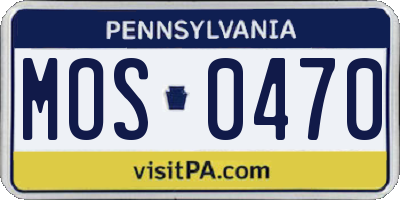 PA license plate MOS0470