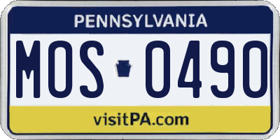 PA license plate MOS0490