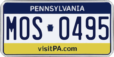 PA license plate MOS0495