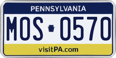 PA license plate MOS0570