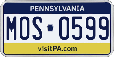 PA license plate MOS0599