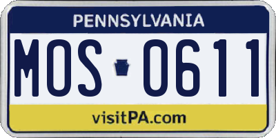PA license plate MOS0611