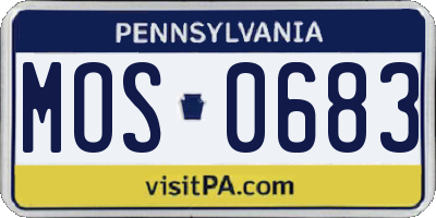 PA license plate MOS0683