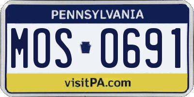 PA license plate MOS0691