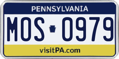 PA license plate MOS0979