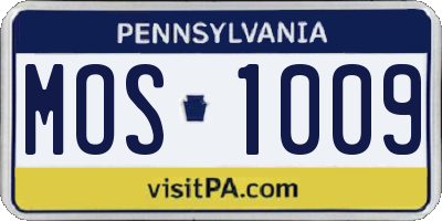 PA license plate MOS1009