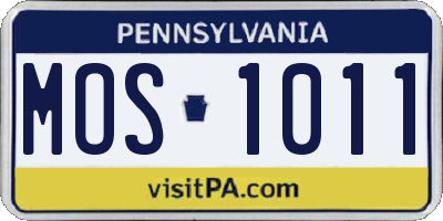 PA license plate MOS1011