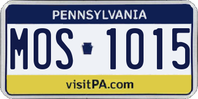 PA license plate MOS1015
