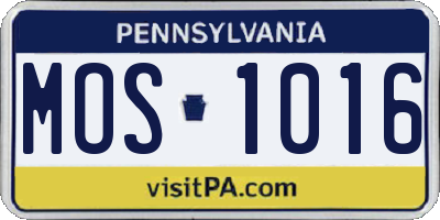 PA license plate MOS1016