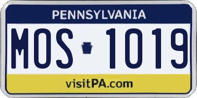 PA license plate MOS1019