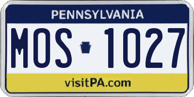 PA license plate MOS1027