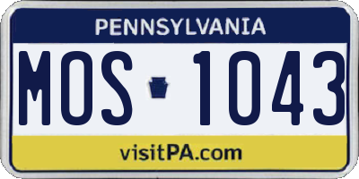 PA license plate MOS1043