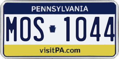 PA license plate MOS1044