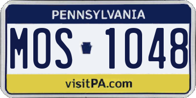 PA license plate MOS1048