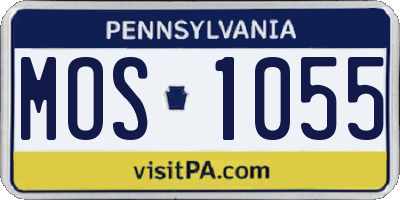 PA license plate MOS1055