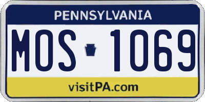 PA license plate MOS1069