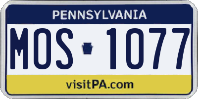 PA license plate MOS1077
