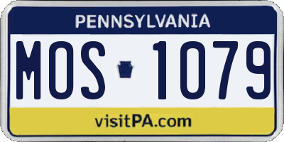 PA license plate MOS1079