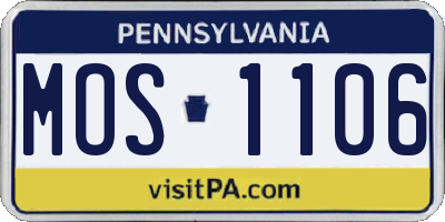 PA license plate MOS1106