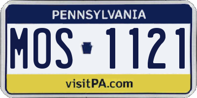 PA license plate MOS1121