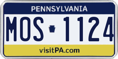 PA license plate MOS1124
