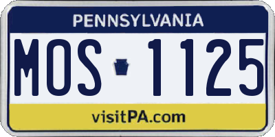 PA license plate MOS1125