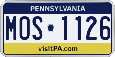 PA license plate MOS1126