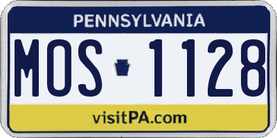 PA license plate MOS1128