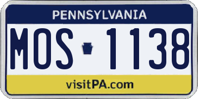 PA license plate MOS1138