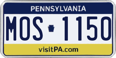 PA license plate MOS1150
