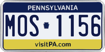 PA license plate MOS1156
